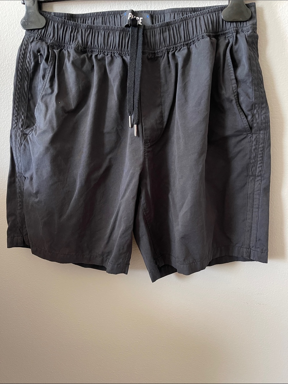 PAIGE Men's Black Athletic Drawstring Shorts